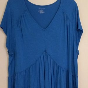 Lane Bryant v-neck sleeveless flowy ruffled top 22/24 Blue